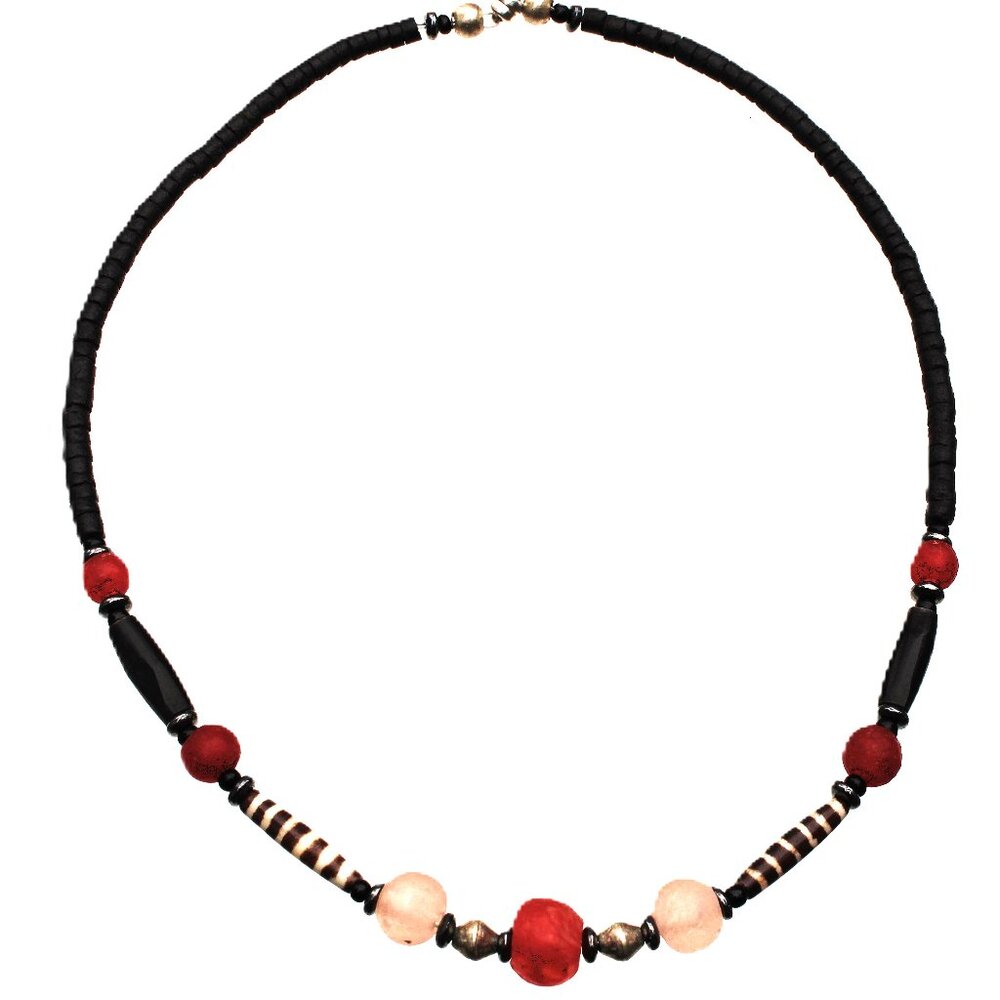 Three Glass Bottle Bead Necklace